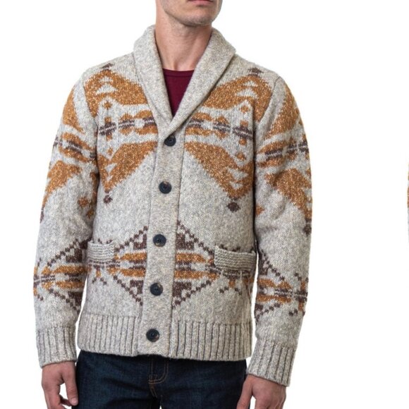 Schott Motif Blend Cardigan in Limestone - Picture 1 of 9